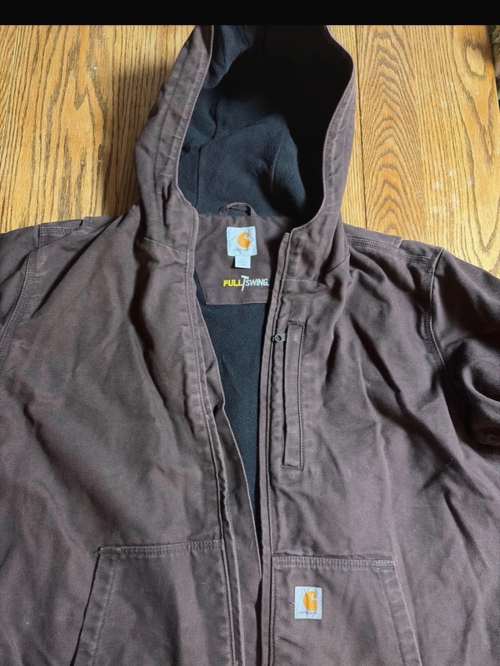 Carhartt Brown Full Swing Hooded Shirt-Jacket